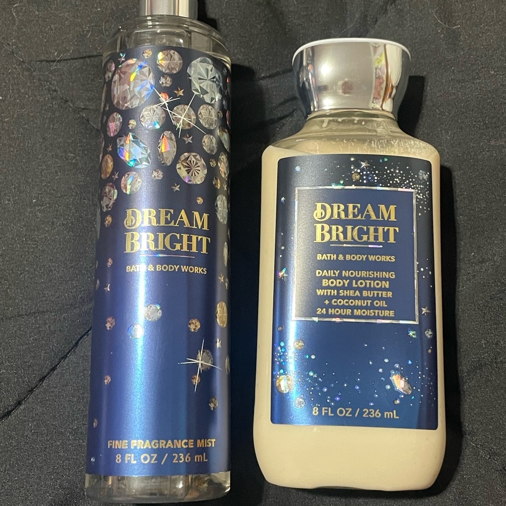 Bath & Body Works Dream Bright Blue and Cream Set